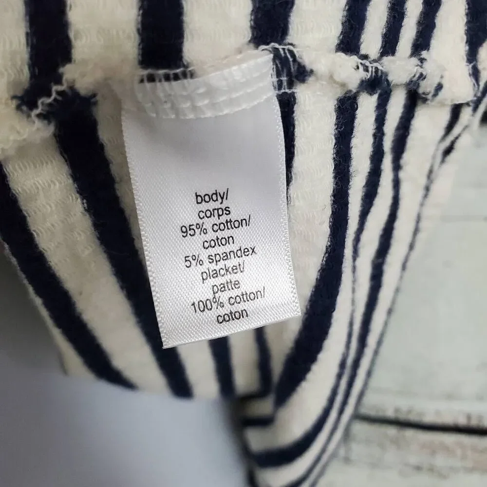 Maurices Women’s Striped Short Sleeve Polo Collar Top Navy White Size XXL